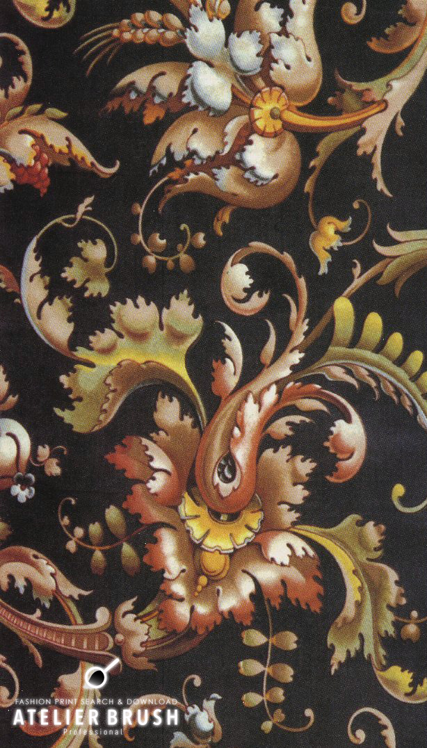 textile design baroque pattern