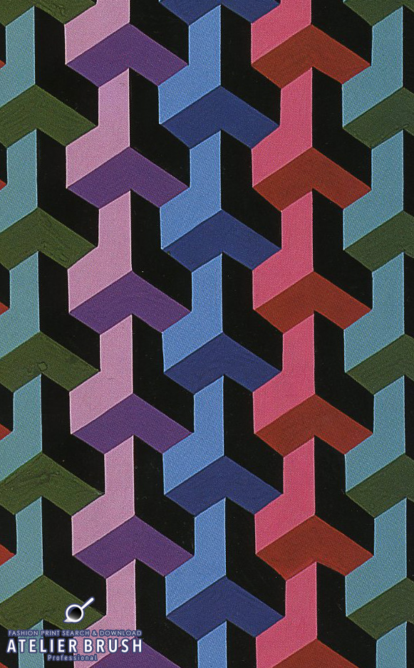 textile design blocks and cubes pattern